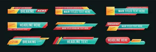 Headline TV Titles Set vector