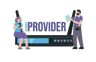 Internet Router Text Composition vector