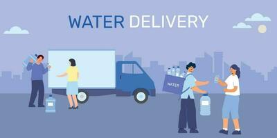 Delivery Water Horizontal Composition vector