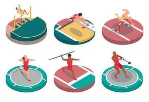 Light Athletics Isometric Compositions vector