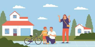 Bicycle Fall Parents Composition vector