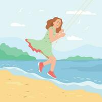 Girl On Swing vector