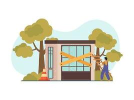 Closed Business Flat Composition vector