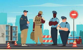 policía dibujos animados concepto vector