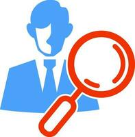 Magnifying lens as business professional icon vector