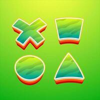 3d game set icon fun play vector design