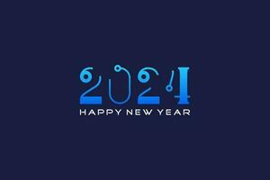 happy new year 2024 design, with truncated numbers and connection circle. Premium vector design for 2024 new year poster, banner, greeting and celebration.