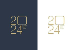 happy new year 2024, with elegant and unique slim numbers vector