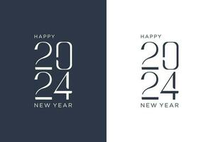 happy new year 2024, with elegant thin numbers vector