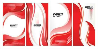 Red background design vector set for business template