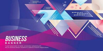 Abstract banner geometric shape and wavy design vector