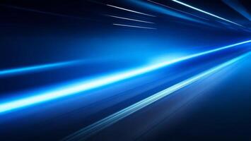 The blue beam of future technology transmission concept photo
