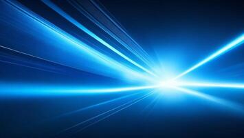 The blue beam of future technology transmission concept photo