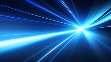 The blue beam of future technology transmission concept photo