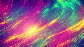 Attractive and futuristic rainbow neon light, data transfer concept background photo