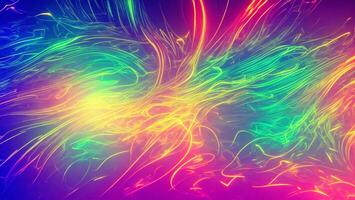 Attractive and futuristic rainbow neon light, data transfer concept background photo