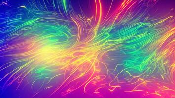 Attractive and futuristic rainbow neon light, data transfer concept background AI generated photo