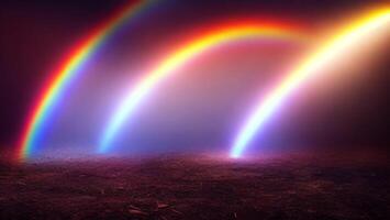 Rainbow colored neon beam, hope concept photo