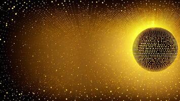 Shiny gold disco ball, nostalgic nostalgic style, ballroom scene AI generated photo