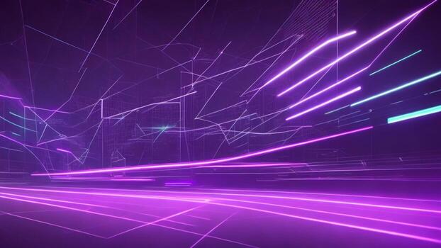 futurista púrpura neón alto velocidad luz, datos transmisión concepto, oscuro antecedentes ai generado foto