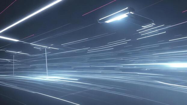 futurista azul neón alto velocidad luz, datos transmisión concepto, oscuro antecedentes ai generado foto