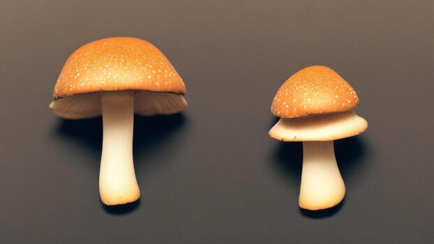 marrón seta con oscuro antecedentes ai generado foto