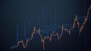 stock market chart lines financial graph on technology abstract background photo