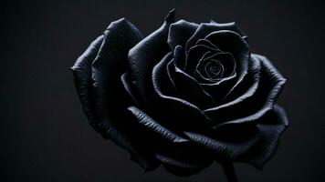 Black rose with dark background AI generated photo