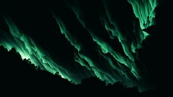 mar de verde nubes y montañas, oscuridad hora ai generado foto