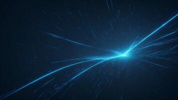 blue high-speed data beam in a dark background photo