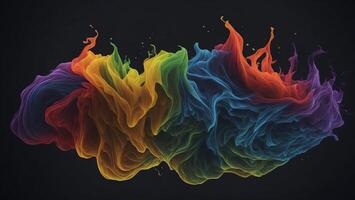 Abstract colorful smoke with dark background photo