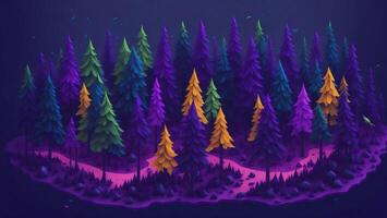 Cartoon style green gradient forest photo