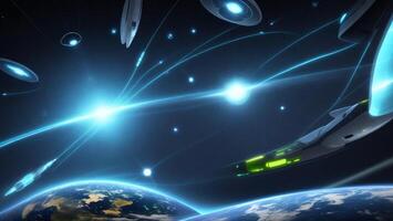 Future Sensing Satellite Technology High Speed Space Data Transmission Concept Network photo