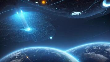Future Sensing Satellite Technology High Speed Space Data Transmission Concept Network photo
