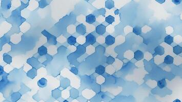 Watercolor blue white gradient color hexagonal crystal art background AI generated photo