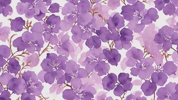 watercolor beautiful purple color Bougainvillea, tile seamless repeating pattern photo