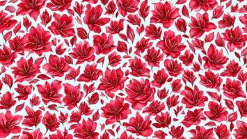 watercolor ink, Beauty red Lily flower, tile seamless repeating pattern photo