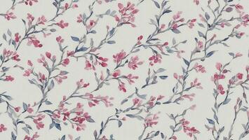 watercolor Plum Blossom flower, tile seamless repeating pattern photo