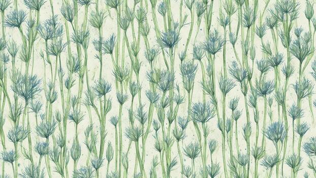 watercolor Beautiful Fennel, tile seamless repeating pattern photo