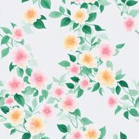 watercolor yellow pink gradient camellia flower, tile seamless repeating pattern AI generated photo