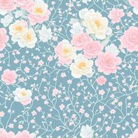 watercolor beautiful pink gradient camellia flower, tile seamless repeating pattern photo