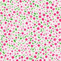 watercolor beautiful pink cherry flower, tile seamless repeating pattern photo