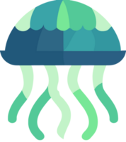 Simple green Jellyfish Icon transparent background cutout generative ai AI generated png
