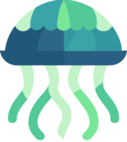 Simple green Jellyfish Icon transparent background cutout generative ai AI generated png