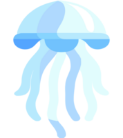 Simple blue Jellyfish Icon transparent background cutout generative ai AI generated png