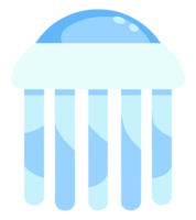 Simple blue Jellyfish Icon transparent background cutout generative ai AI generated png