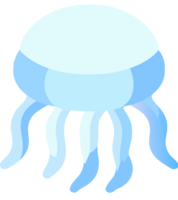 Simple blue Jellyfish Icon transparent background cutout generative ai AI generated png