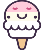 summer cute ice cream cold sweet icon transparent background generative ai AI generated png