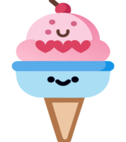 summer cute ice cream cold sweet icon transparent background generative ai AI generated png