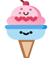 summer cute ice cream cold sweet icon transparent background generative ai AI generated png